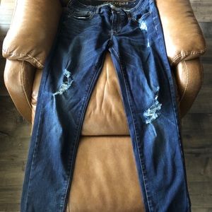 Dark wash ripped jeans